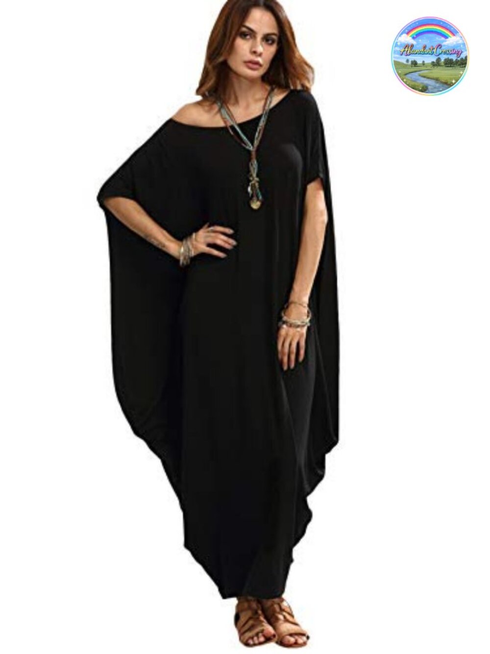 Verdusa Caftan Harem Dolman Sleeve Oversized Maxi Dress Moo Moos